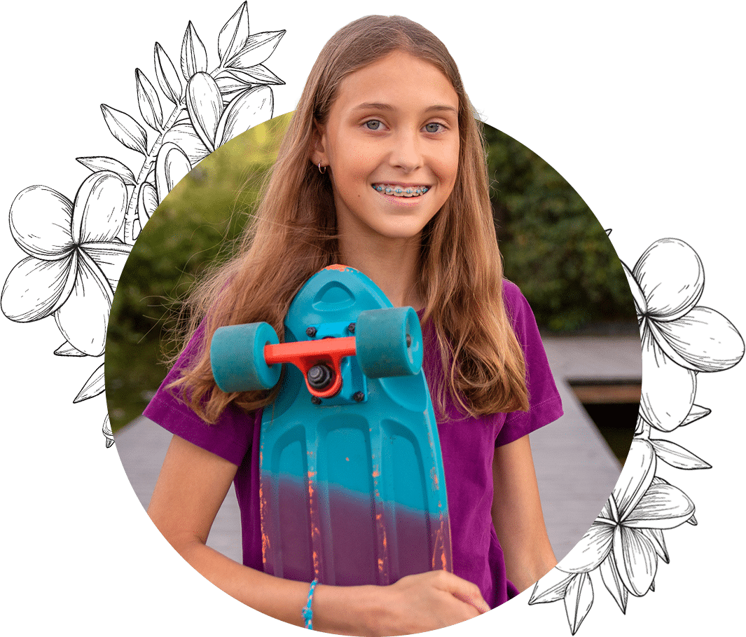 Girl with braces Orthodontics of San Mateo in San Mateo CA